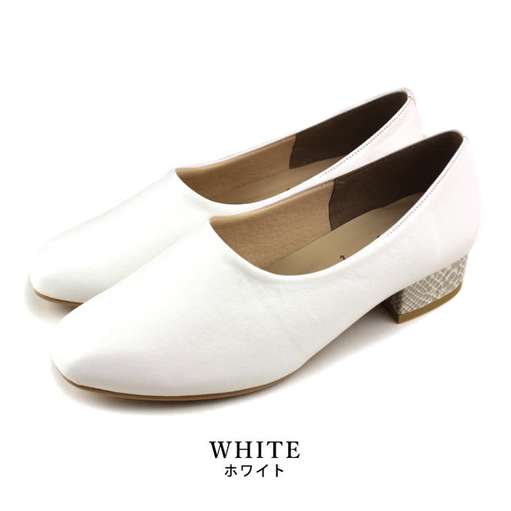 white | 春夏新作 スクエアトゥブーティーパンプス 晴雨兼用 | SHOE FANTASY