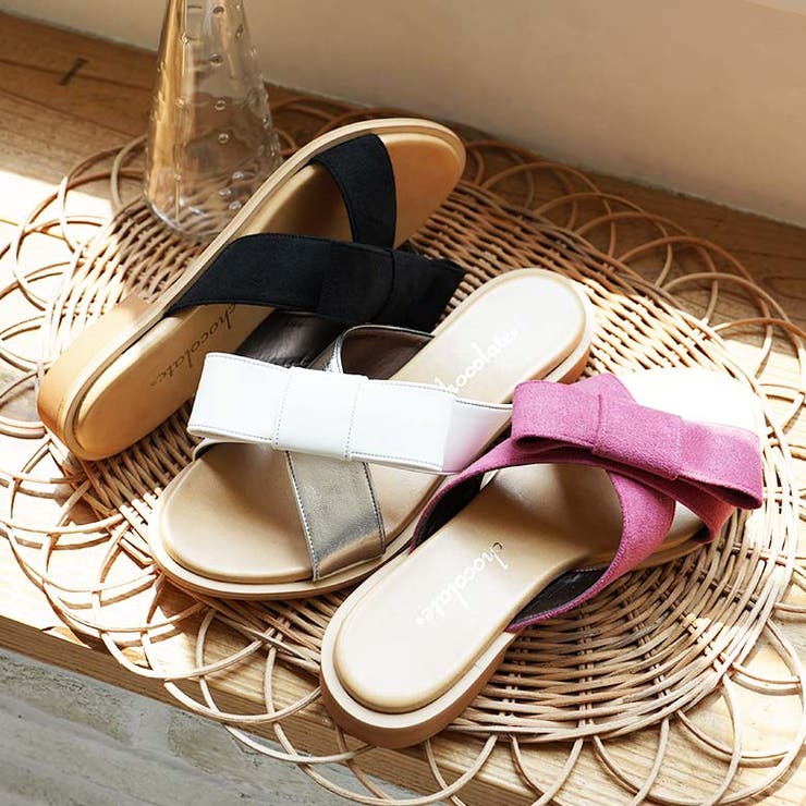 日本製 リボン付き ぺたんこミュールサンダル | SHOE FANTASY | 詳細画像16 