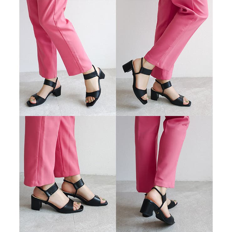 日本製 スクエアトゥ ゴムストラップ サンダル | SHOE FANTASY | 詳細画像17 