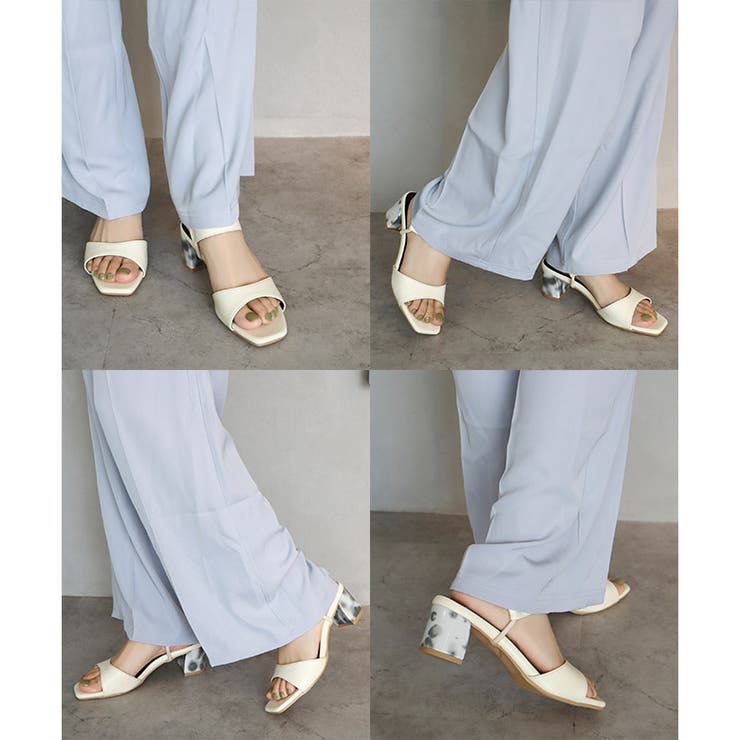 日本製 スクエアトゥ ゴムストラップ サンダル | SHOE FANTASY | 詳細画像20 