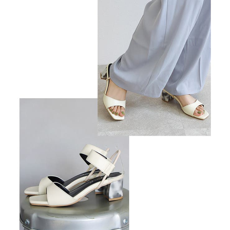 日本製 スクエアトゥ ゴムストラップ サンダル | SHOE FANTASY | 詳細画像21 