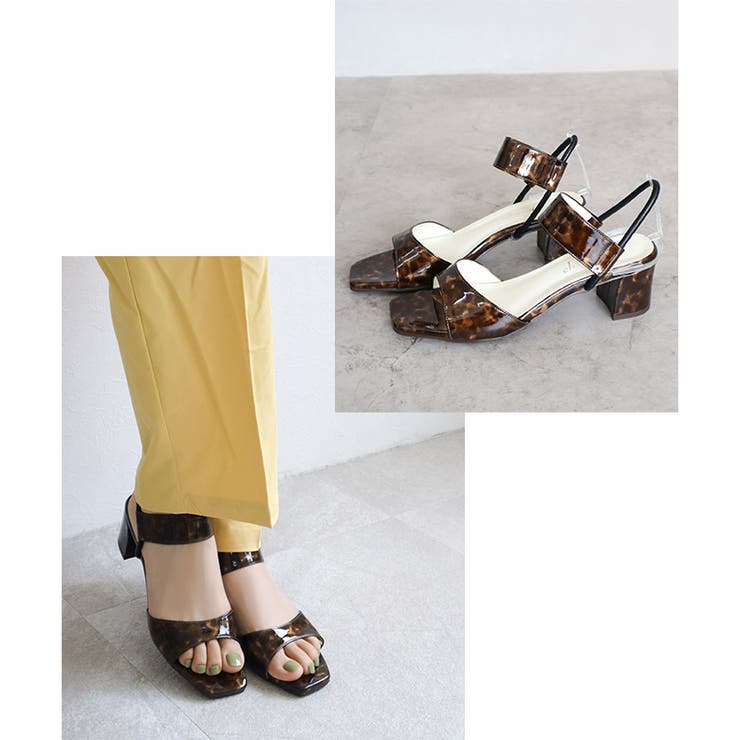 日本製 スクエアトゥ ゴムストラップ サンダル | SHOE FANTASY | 詳細画像29 