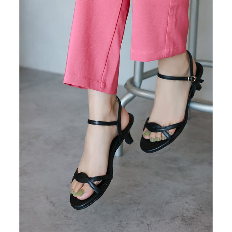 日本製 ラウンドトゥ クロスベルト ストラップサンダル | SHOE FANTASY | 詳細画像14 