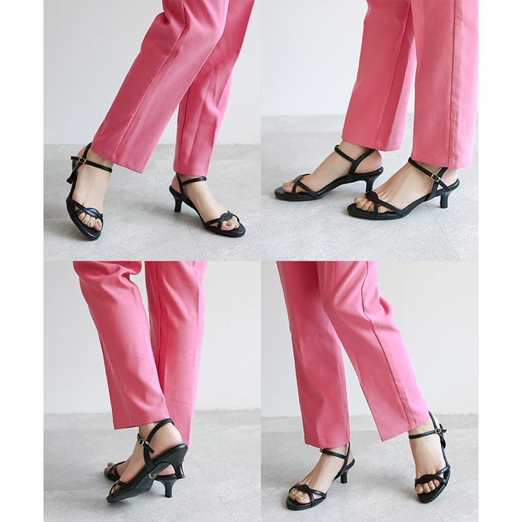 日本製 ラウンドトゥ クロスベルト ストラップサンダル | SHOE FANTASY | 詳細画像16 