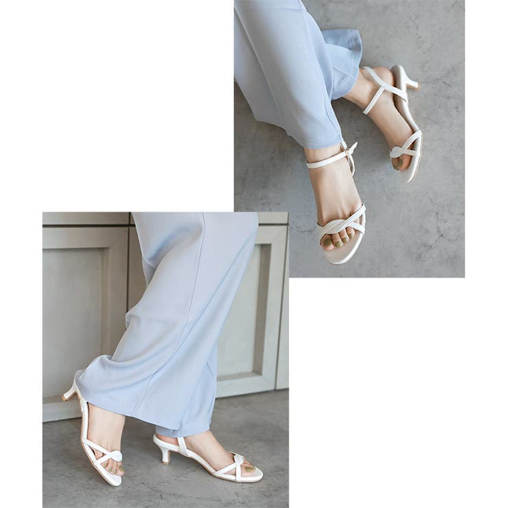 日本製 ラウンドトゥ クロスベルト ストラップサンダル | SHOE FANTASY | 詳細画像21 