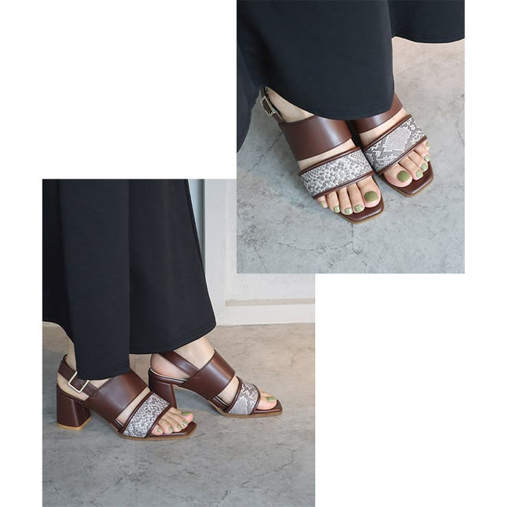 日本製 異素材 ダブルベルト サンダル | SHOE FANTASY | 詳細画像21 