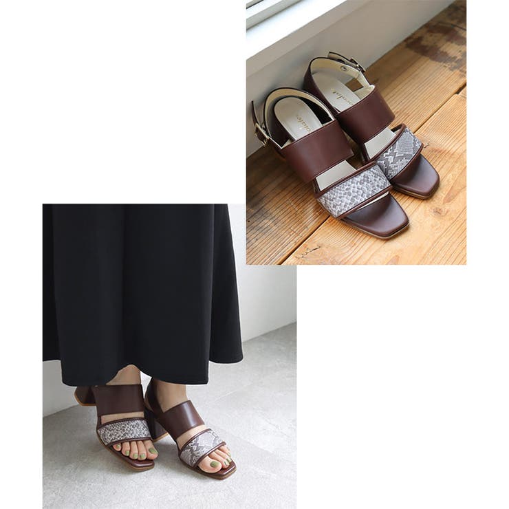 日本製 異素材 ダブルベルト サンダル | SHOE FANTASY | 詳細画像22 