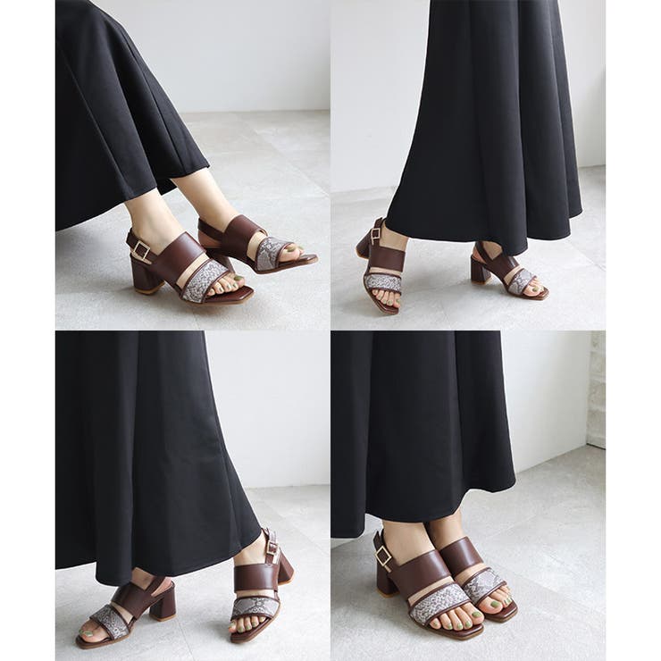 日本製 異素材 ダブルベルト サンダル | SHOE FANTASY | 詳細画像23 