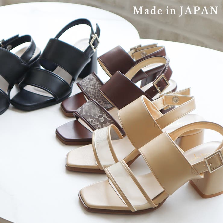 日本製 異素材 ダブルベルト サンダル | SHOE FANTASY | 詳細画像1 