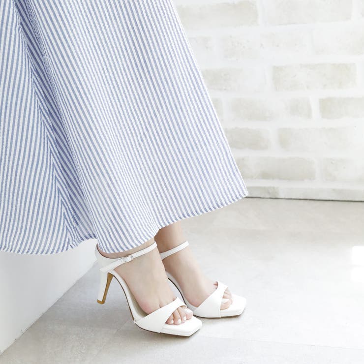 日本製 スクエアトゥ ストラップ ミュール サンダル ハイヒール | SHOE FANTASY | 詳細画像19 