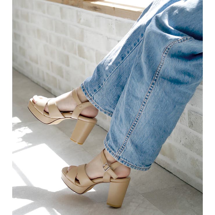 日本製 クロスストラップ プラットフォーム サンダル | SHOE FANTASY | 詳細画像20 