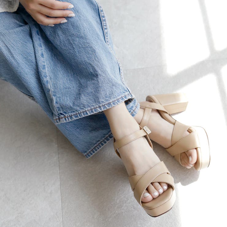 日本製 クロスストラップ プラットフォーム サンダル | SHOE FANTASY | 詳細画像18 