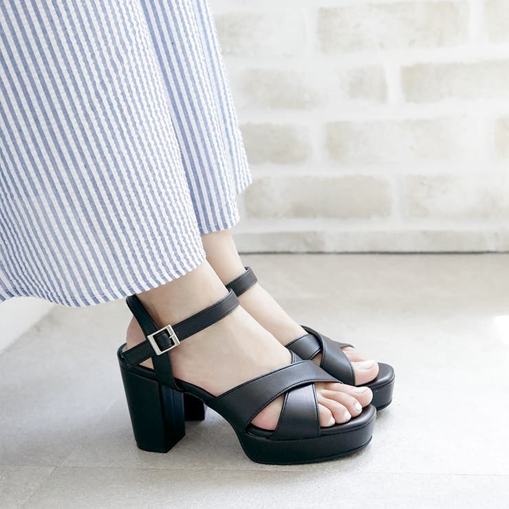 日本製 クロスストラップ プラットフォーム サンダル | SHOE FANTASY | 詳細画像7 
