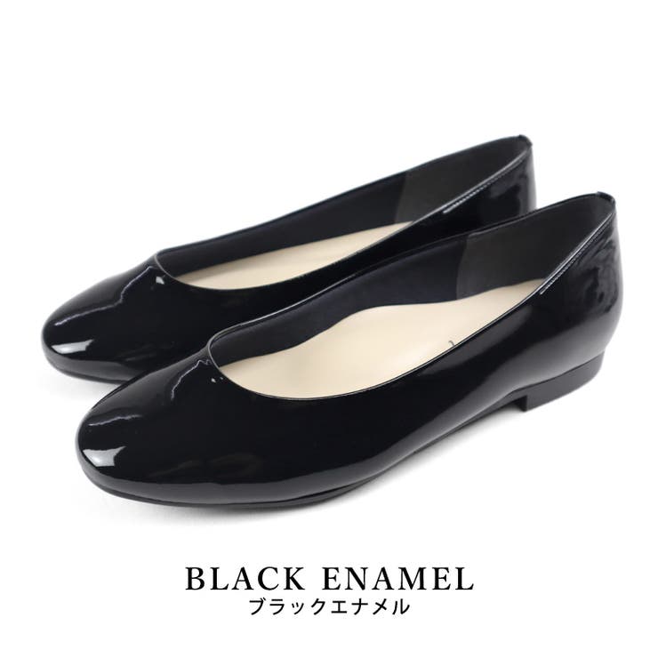 blackエナメル | 日本製 ラウンドトゥ フラット ソフトシューズ 晴雨兼用 レイン | SHOE FANTASY