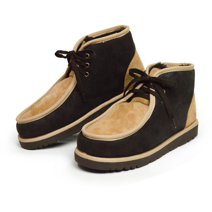 Black/Beige | ブーツ メンズ ムートンブーツ | ShoeSquare