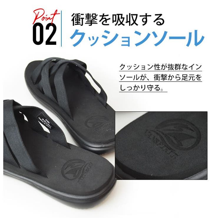  ｜CROSS キャンバスサンダル メンズ ロゴ 軽量 サンダル メンズ クロスサンダル[品番：FTCS0000944