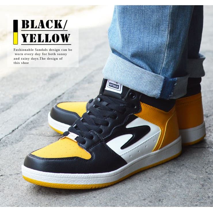 YELLO 2025s/sブラック ハイカットスニーカーサイズS Yellow Skull High-Top Sneakers - Black | Custom Shoes | Shoe
