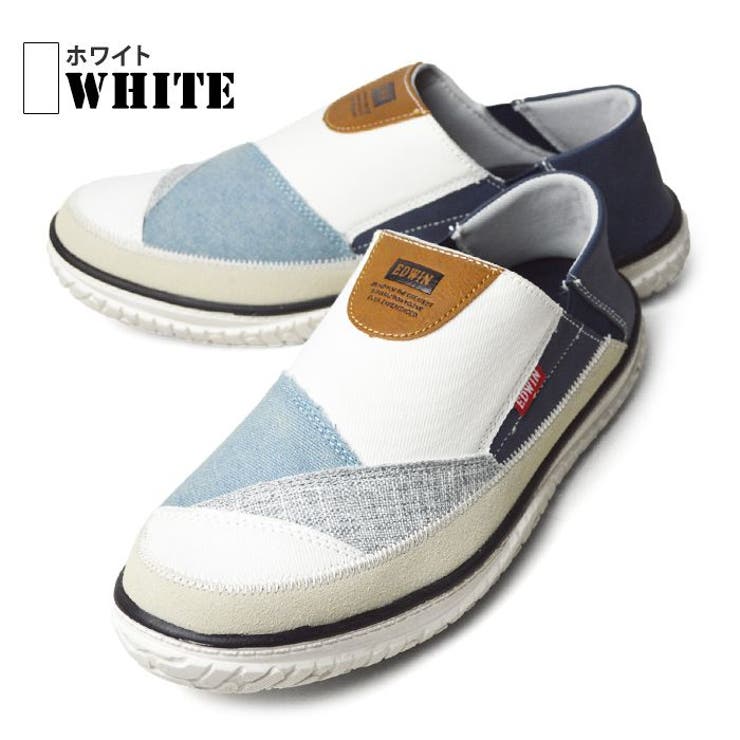 White | EDWIN エドウィン スリッポン | ShoeSquare