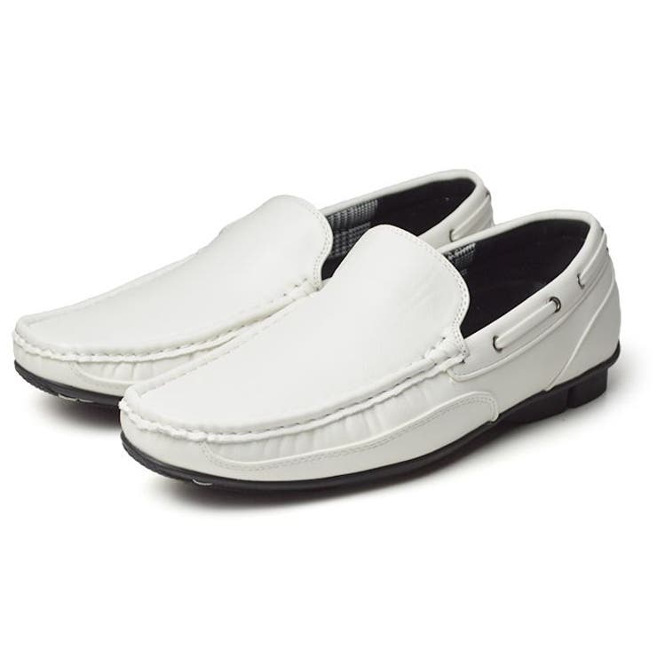 White | ドライビングシューズ メンズ スリッポン | ShoeSquare