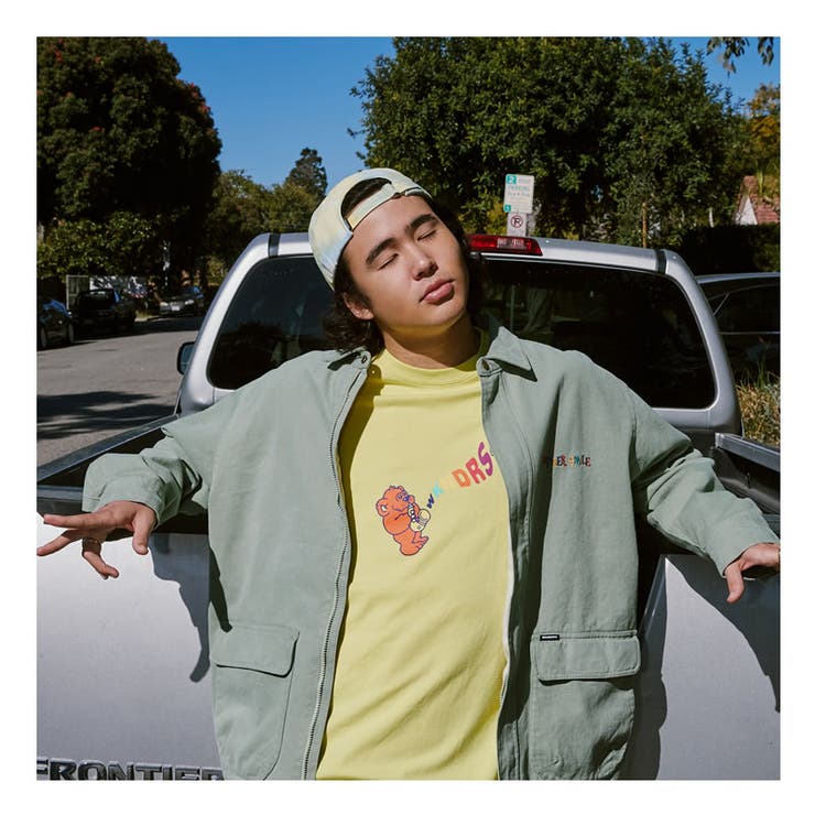 【メール便対応】WKNDRSウィークエンダーズメンズtシャツ半袖ネオンカラー蛍光綿100％コットン100％イラストJiro春夏韓国ファッションブランドストリートオルチャンファッション韓国服デイリーコーデkorea
