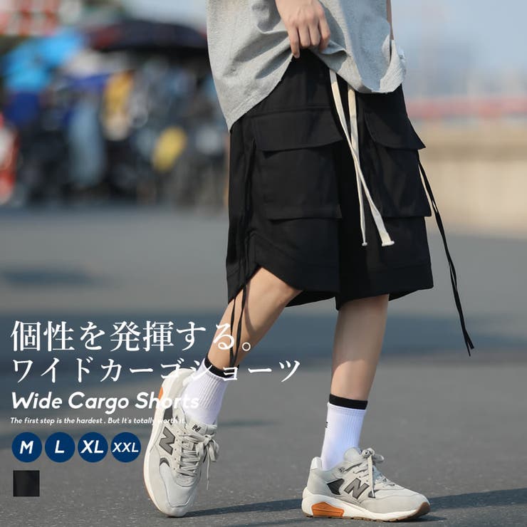 IM066 OCEN & SAN カーゴ ビブショーツ 黒 S MEN'S