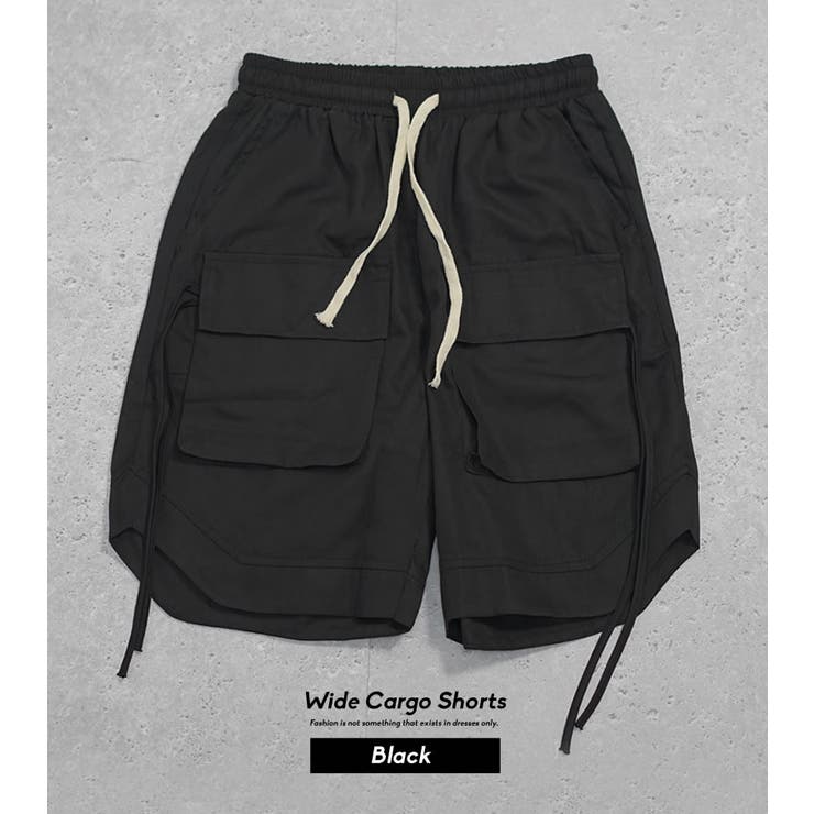 新品 サルエル ハーフパンツ 黒 フリー カーゴポッズショーツ ボトムス RICK OWENS - 【24AW】サルエル カーゴ ショーツ / CARGO PODS