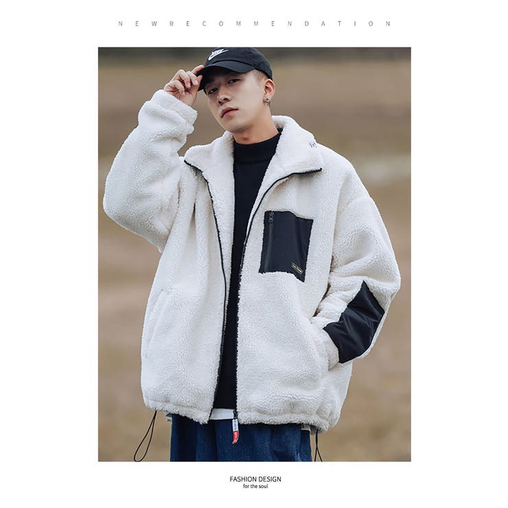 一番の 韓国ファッション メンズ ボアジャケット[品番：STMM0000438 ジャケット・アウター