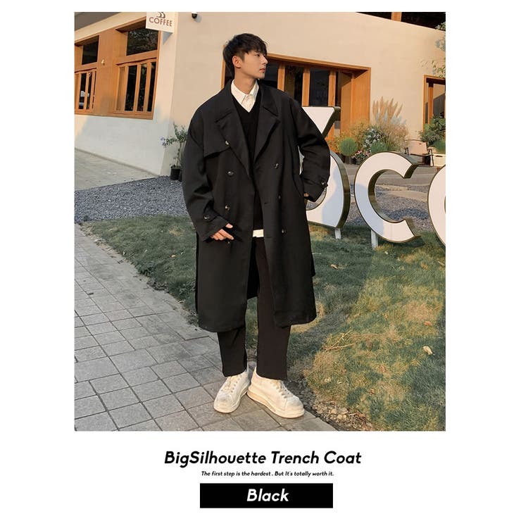 TREE SPIRIT ブラック トレンチコート 50 TREE SPIRIT ブラック トレンチコート 50 TREE SPIRIT ブラック