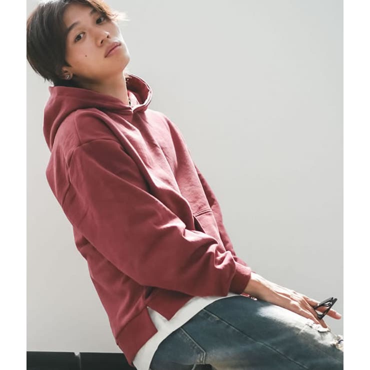 I (バーガンディー) | レイヤード パーカー メンズ | Shoowtime