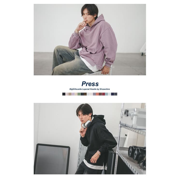 レイヤード パーカー メンズ | Shoowtime | 詳細画像11 