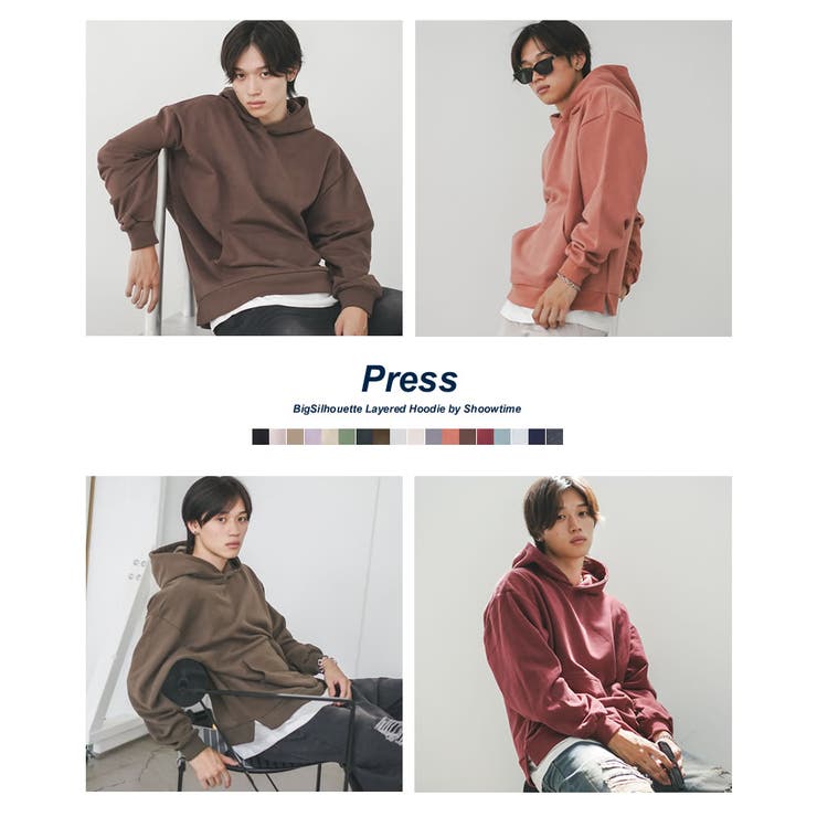 レイヤード パーカー メンズ | Shoowtime | 詳細画像13 