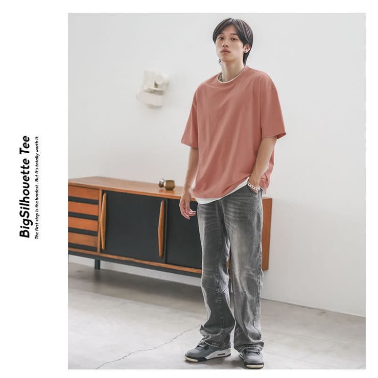 韓国ファッションtシャツメンズビッシルエット半袖無地ドロップショルダーオルチャンファッション韓国服デイリーコーデジェンダーレスkorea
