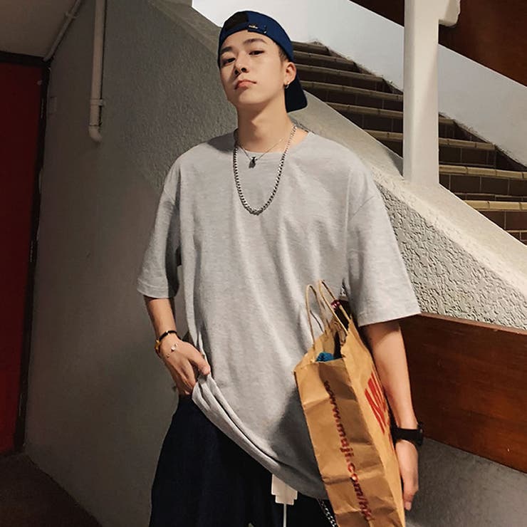 D (グレー) | ビッグシルエット tシャツ メンズ | Shoowtime