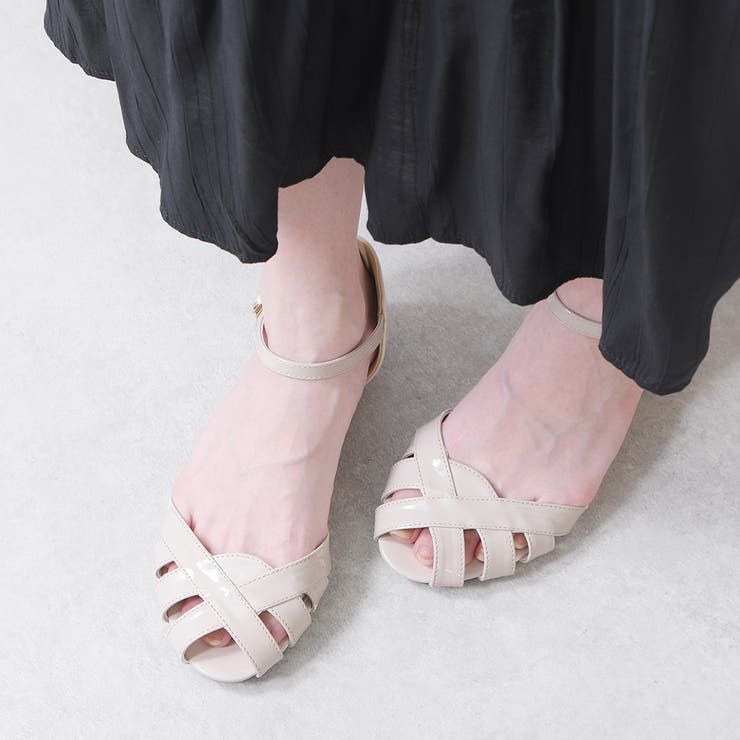 エナメルベージュ | サンダル フラットシューズ レディース | shop kilakila