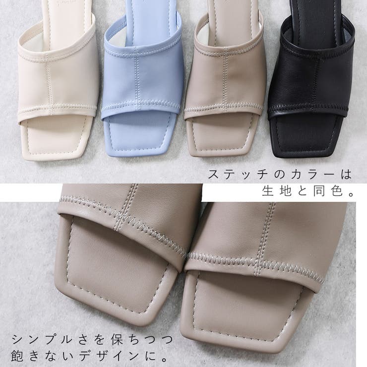スクエアトゥ サンダル ローヒール | shop kilakila | 詳細画像9 