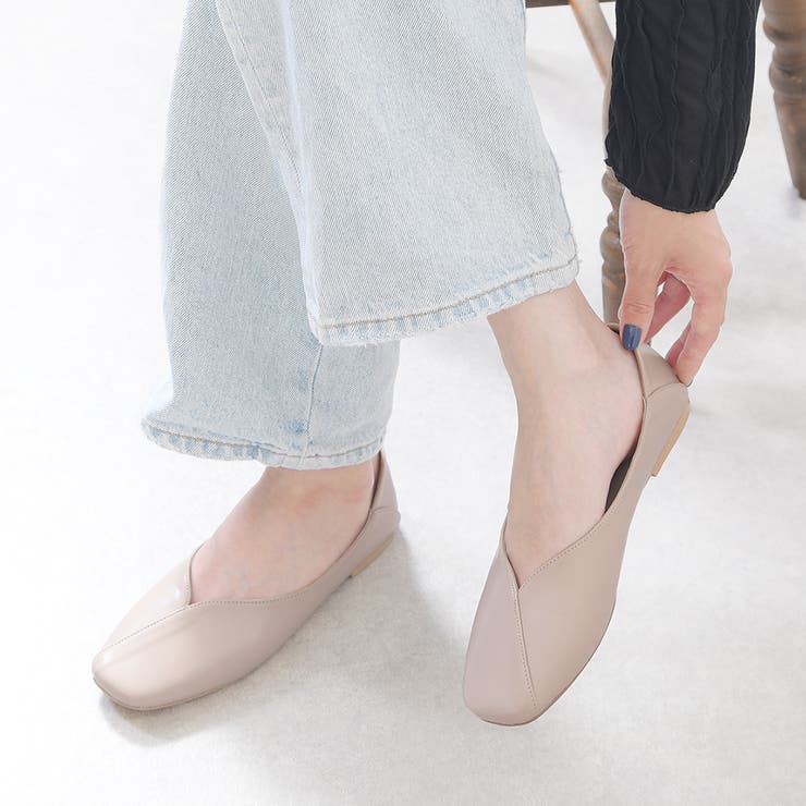 スムースベージュ/y | パンプス フラットシューズ スクエアトゥ | shop kilakila