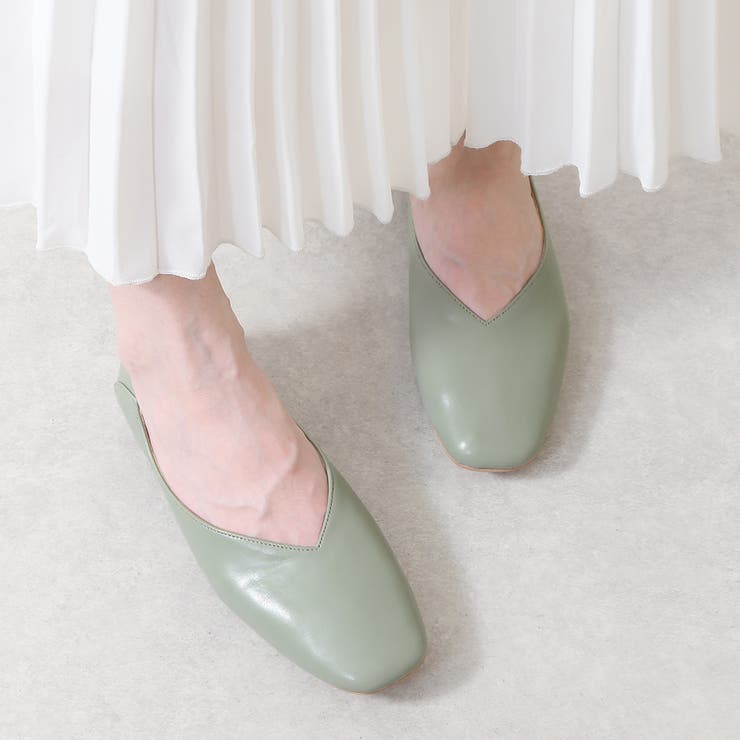 スムースペールグリーン | パンプス フラットシューズ スクエアトゥ | shop kilakila