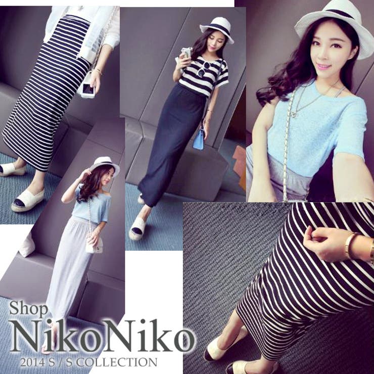 カットソー生地ロングタイトスカート ロング丈 | ShopNikoNiko | 詳細画像1 