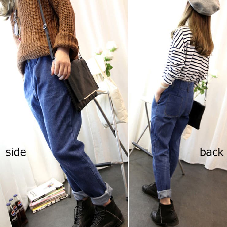 サスペンダー付き デニム パンツ[品番：MG000002946