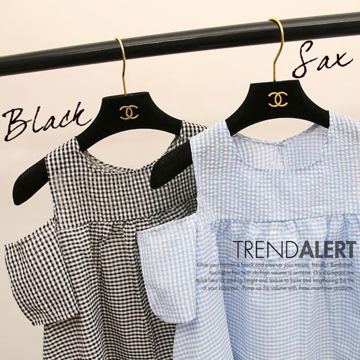 肩出し ギンガムチェック トップス | ShopNikoNiko | 詳細画像2 