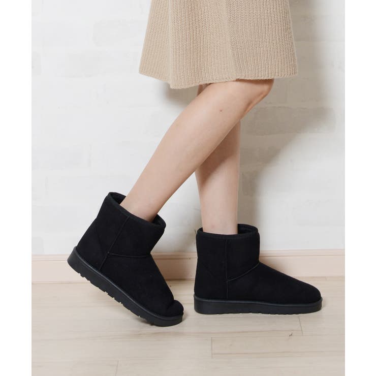 ムートンブラック | 冬新作 撥水ムートンブーツ シューズ | ShopNikoNiko