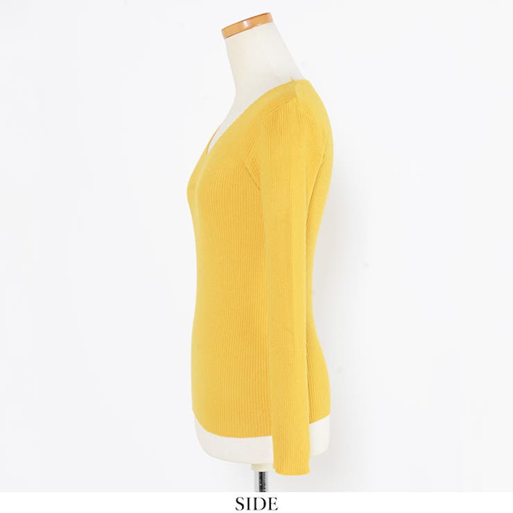 春新作 Ｖネックベーシックリブニットトップス ma | ShopNikoNiko | 詳細画像10 