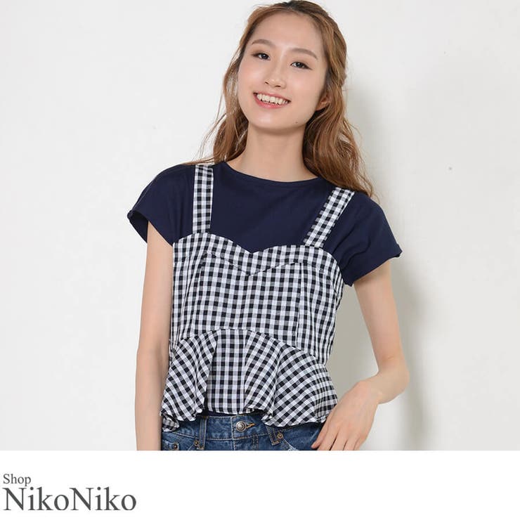 夏新作 ギンガムフレアトップス ma | ShopNikoNiko | 詳細画像1 