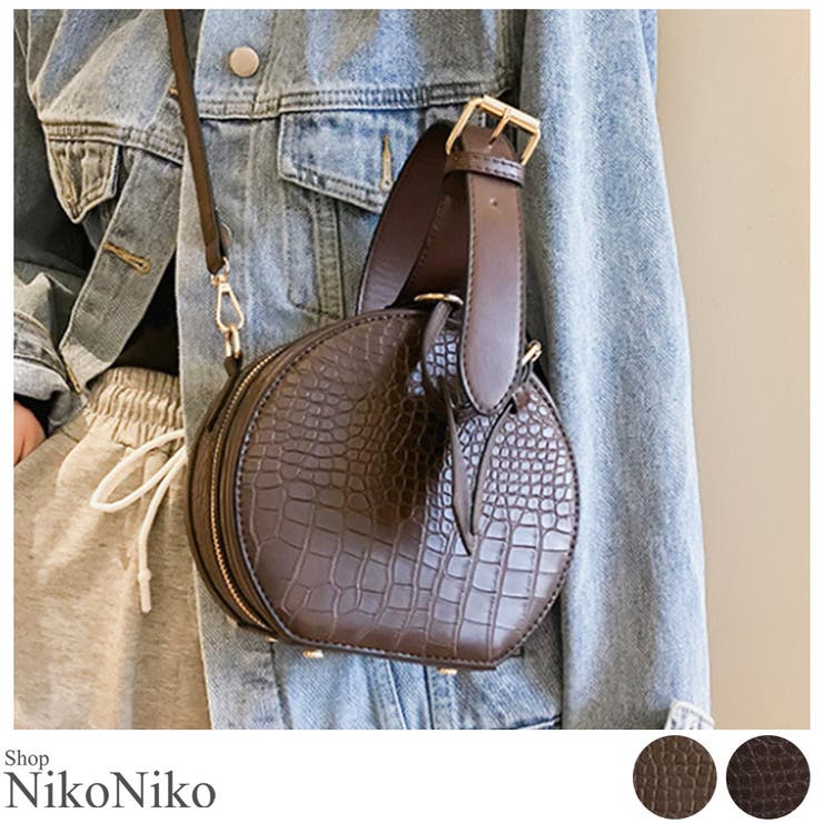 春新作 クロコ調ラウンドバッグ バッグ | ShopNikoNiko | 詳細画像1 