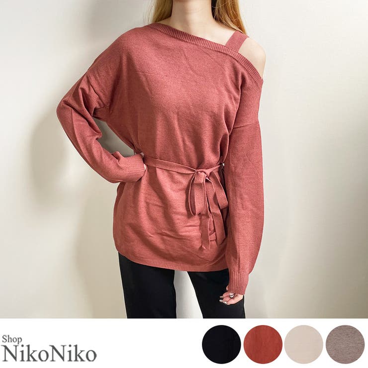 冬新作 ワンショルドッキングチュニック トップス | ShopNikoNiko | 詳細画像1 
