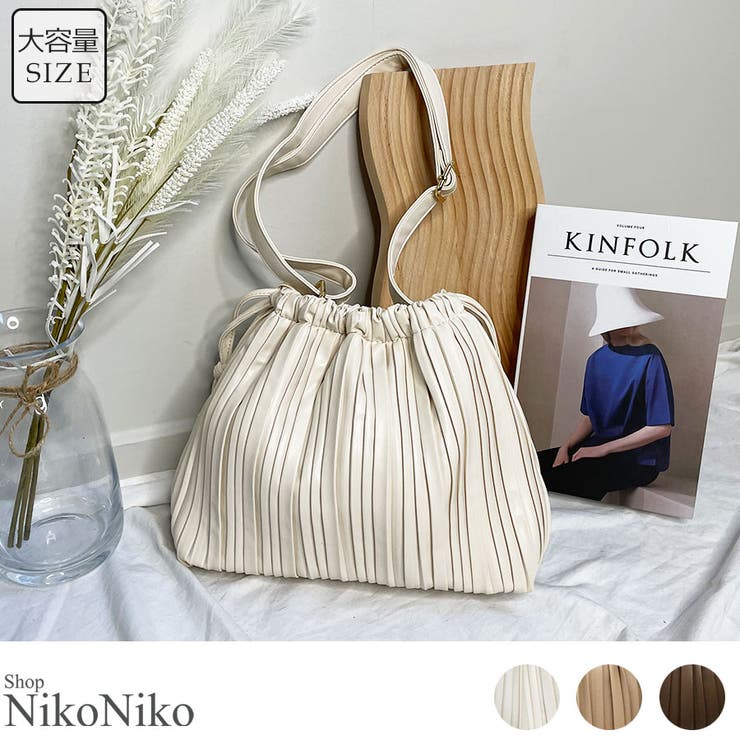 春新作 プリーツ 巾着バッグ | ShopNikoNiko | 詳細画像1 