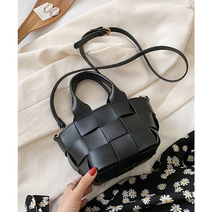 ブラック | 夏新作 ブロックレザー2wayバッグ ハンドバッグ | ShopNikoNiko