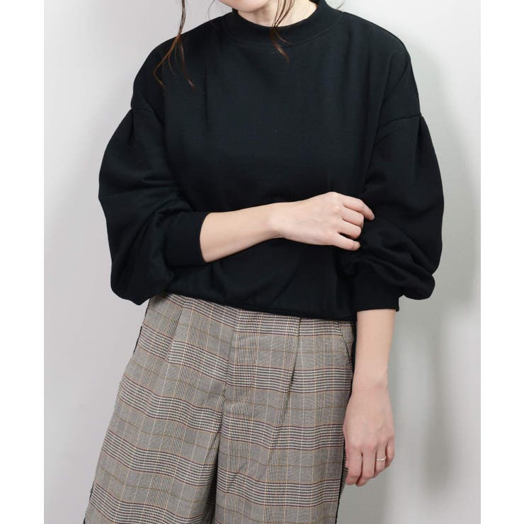 ブラック | 冬新作 裏毛 ハイネックトレーナー | ShopNikoNiko