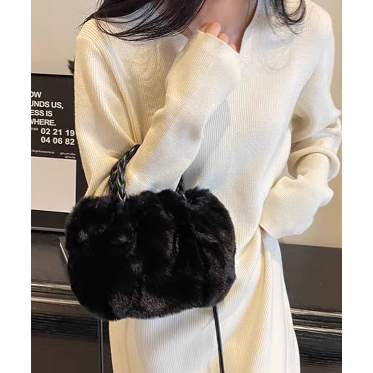 ブラック | 冬新作 2way フェイクファー | ShopNikoNiko
