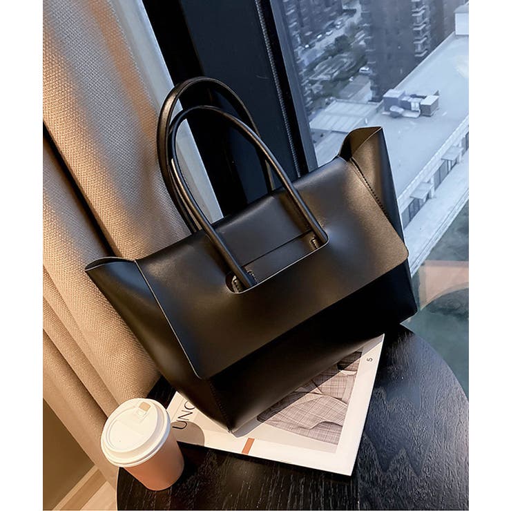 ブラック | 冬新作 フェイクレザー トートバッグ | ShopNikoNiko